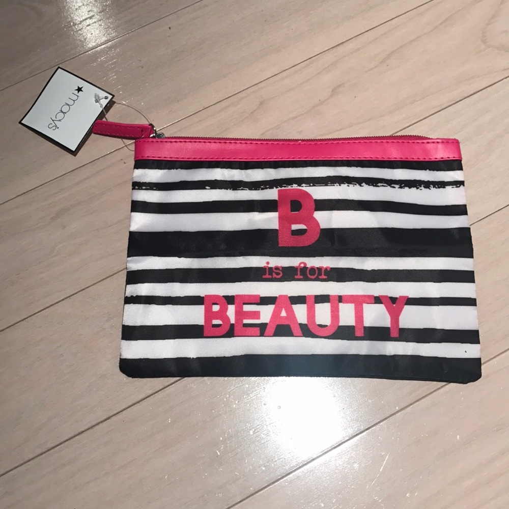 Macy's Makeup Bag Striped NWT